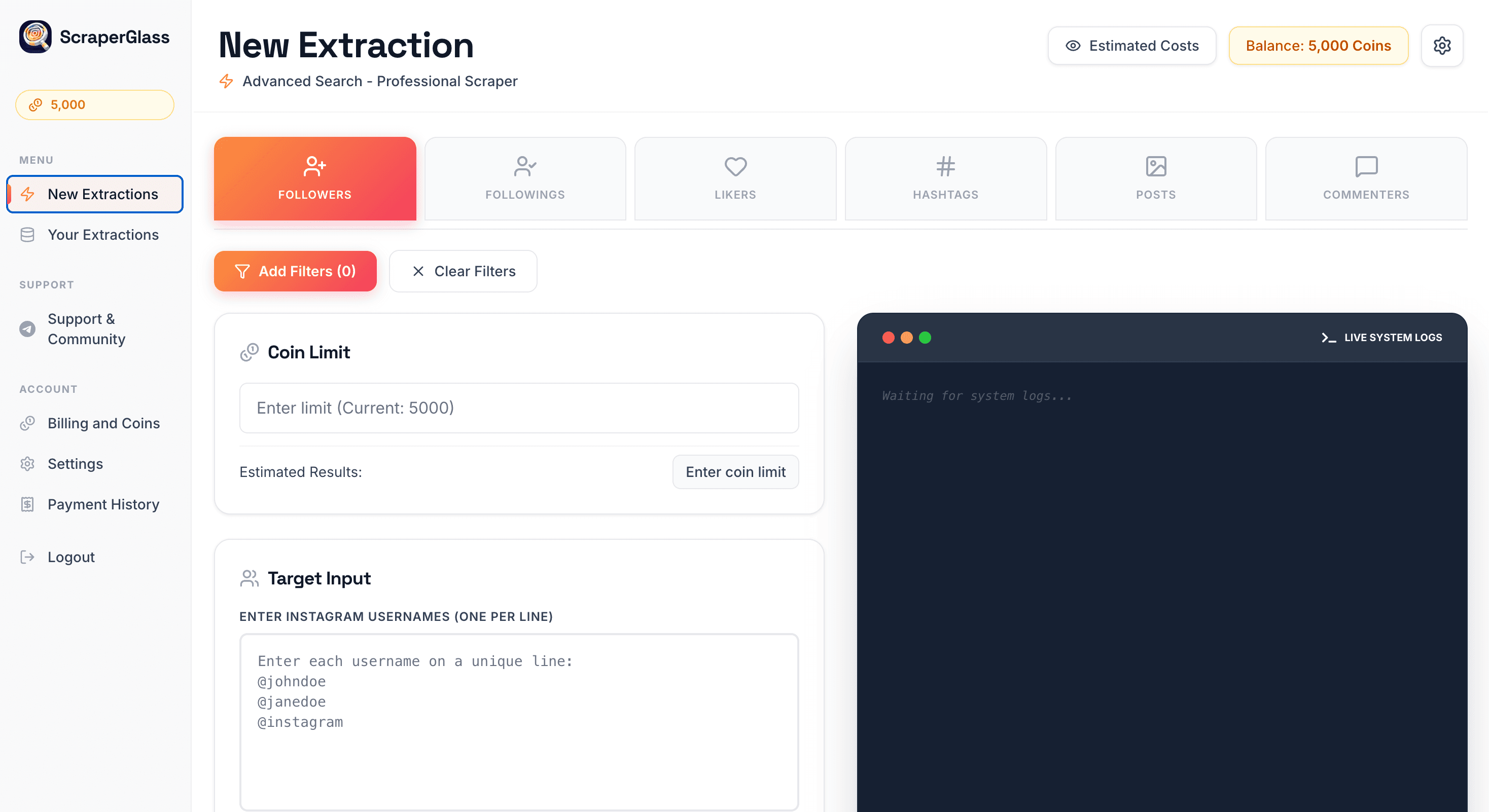 ScraperGlass screenshot 2